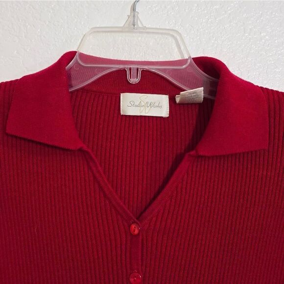 🌿"Studio Works" sweater/long sleeve top,ribbed. size M/L. - Picture 3 of 13